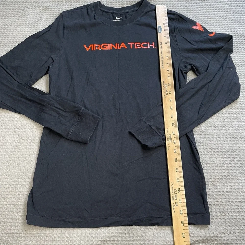 Virginia Tech Long Sleeve Tee Shirt Small Adult The Nike Tee Black Cotton